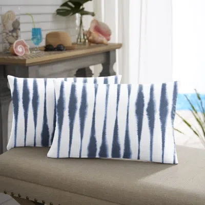 Mozaic Company Allahna Indoor/outdoor Geometric Indigo Rectangular Lumbar Cushion Cover