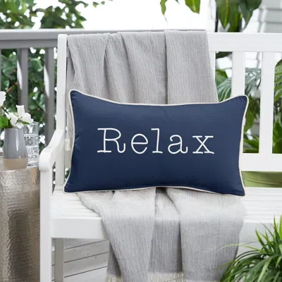 Mozaic Company Belle Outdoor Rectangular Pillow Cover & Insert In Navy