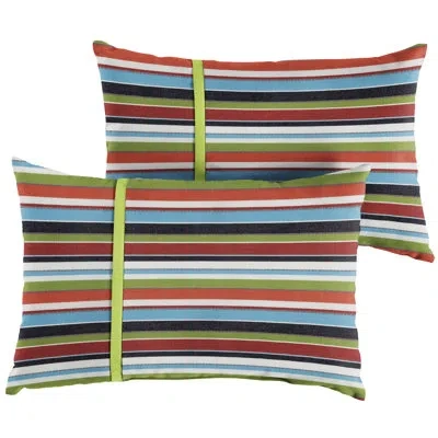 Mozaic Company Calvert Indoor/outdoor Lumbar Pillow In Carousel Confetti Stripe Sunbrella