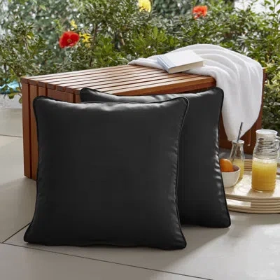 Mozaic Company Collins Outdoor Square Pillow Cover & Insert In Black