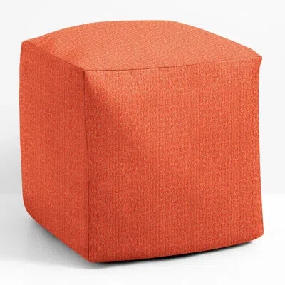 Mozaic Company Continuous Upholstered Outdoor Ottoman With Sunbrella® Cushion In Orange
