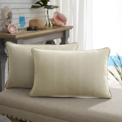 Mozaic Company Corded Indoor / Outdoor Lumbar Pillow In Tan
