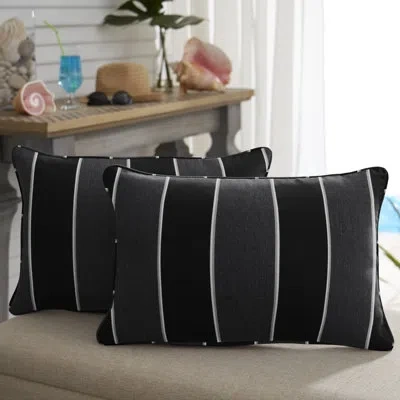 Mozaic Company Cox Outdoor Rectangular Pillow Cover & Insert In Black;gray