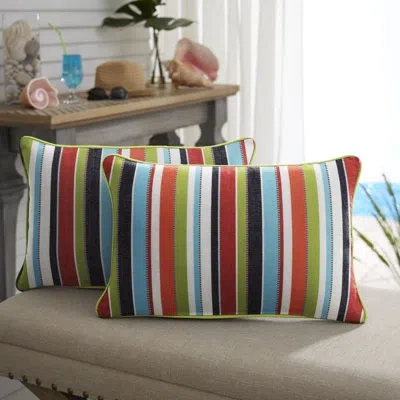 Mozaic Company Daveridge Carousel Confetti Indoor/outdoor Lumbar Pillow In Light Green