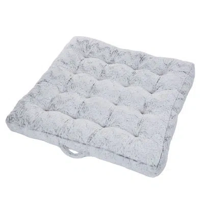 Mozaic Company Fauxchilla Animal Print Faux Fur Floor Pillow In Fauxchilla Silver Fox