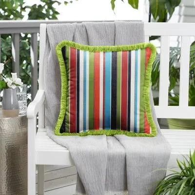 Mozaic Company Fringed Outdoor Throw Pillow