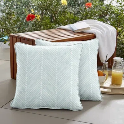 Mozaic Company Griffen Snowy Outdoor/indoor Corded Square Pillow Set Of Two