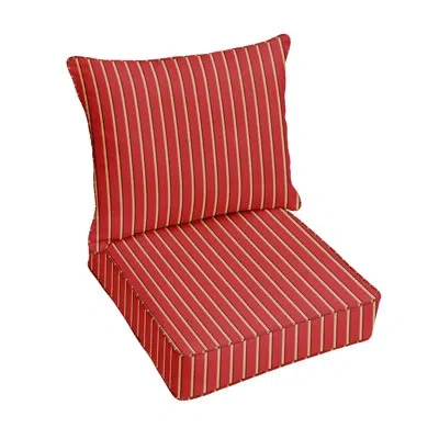 Mozaic Company Harwood Indoor/outdoor Sunbrella Seat/back Cushion In Red Gold Stripe