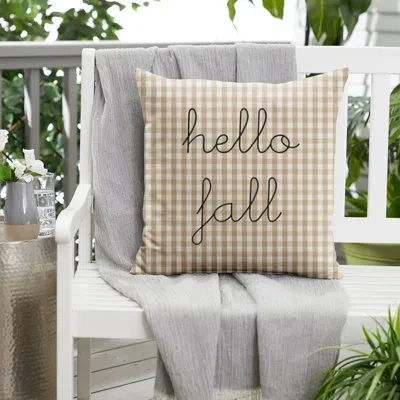 Mozaic Company Hello Fall Outdoor Square Pillow Cover & Insert