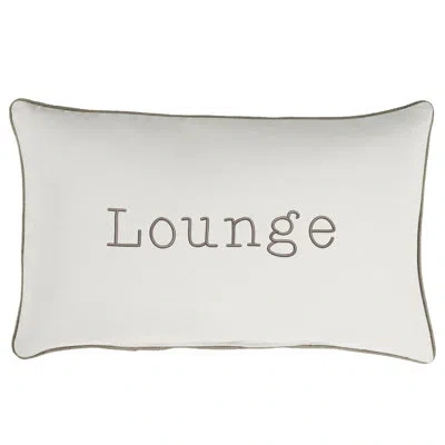 Mozaic Company Indoor/outdoor Lumbar Embroidered Pillow Lounge Sunbrella Pillow In Canvas Natural