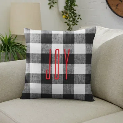 Mozaic Company Joy Outdoor Square Pillow Cover & Insert In Black,red