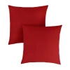 Mozaic Company Knife Edge (set Of 2) Outdoor Pillow - Canvas Jockey Red In Red