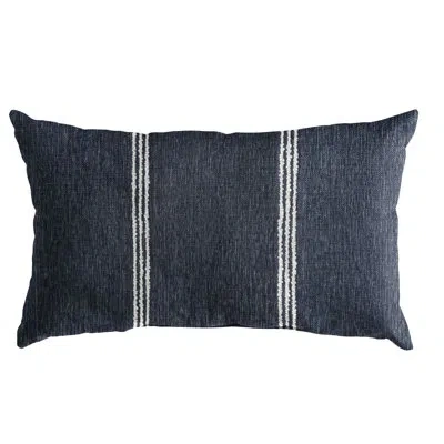 Mozaic Company Lengthen Striped Sunbrella® Indoor/outdoor Reversible Throw Pillow In Blue
