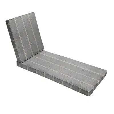 Mozaic Company Lengthen Sunbrella Stripe Outdoor Chaise Lounge Cushion In Tan