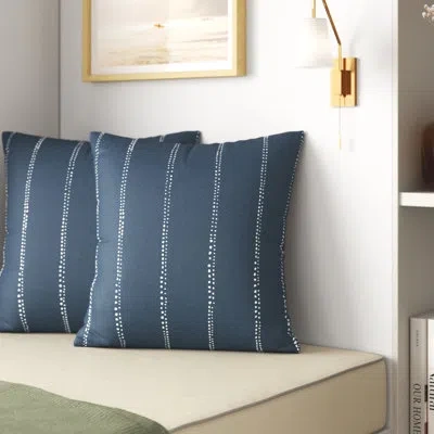 Mozaic Company Mason Dot Outdoor Shape Pillow Cover & Insert In Navy