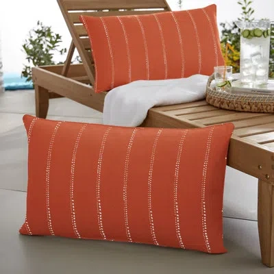 Mozaic Company Mason Ii Outdoor Rectangular Pillow Cover & Insert In Orange
