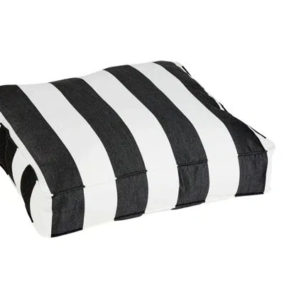 Mozaic Company Metro Classic Indoor/outdoor Floor Pillow In Cabana Classic Black Stripe Sunbrella®