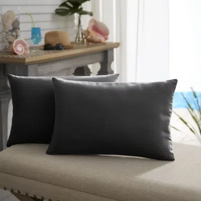 Mozaic Company Noir Indoor/oudoor Sunbrella Lumbar Pillow