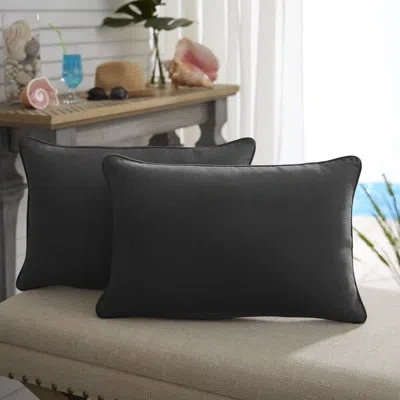 Mozaic Company Noir Outdoor/indoor Lumbar Pillow