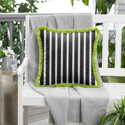 Mozaic Company Outdoor Square Pillow Cover & Insert In Black