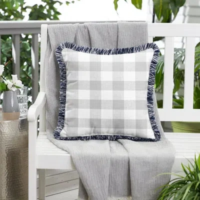 Mozaic Company Outdoor Square Pillow Cover & Insert In Gray
