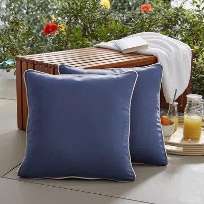 Mozaic Company Outdoor Square Pillow Cover & Insert In Marine