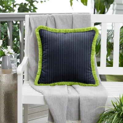 Mozaic Company Outdoor Square Pillow Cover & Insert In Navy,amande