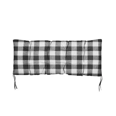 Mozaic Company Plaid Indoor/outdoor Tufted Bench Cushion In Gray,black