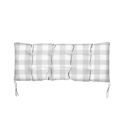 Mozaic Company Plaid Indoor/outdoor Tufted Bench Cushion In Gray,white