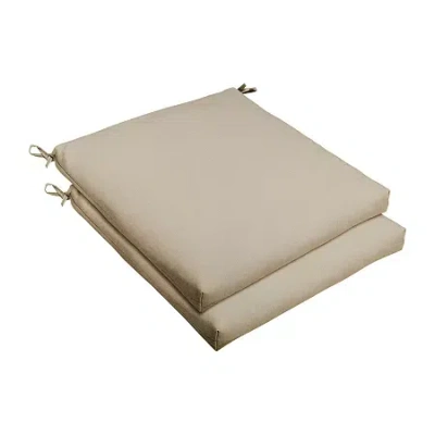 Mozaic Company Poly Solid Bristol Seat Cushion (set Of 2) In Brown