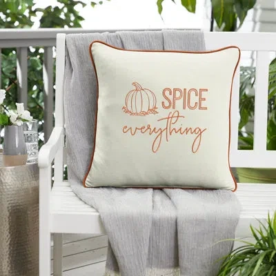 Mozaic Company Pumpkin Spice Everything Outdoor Square Pillow Cover & Insert