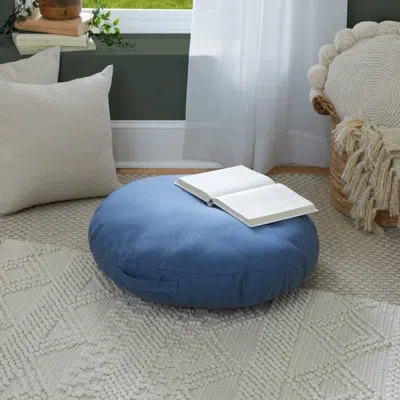 Mozaic Company Round Sunbrella Floor Pillow In Denim