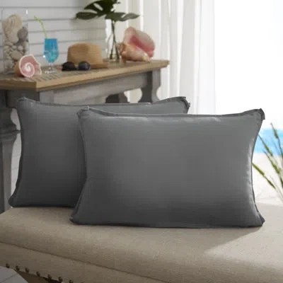 Mozaic Company Selene Indoor/outdoor Rectangular Lumbar Pillow In Fresco Charcoal