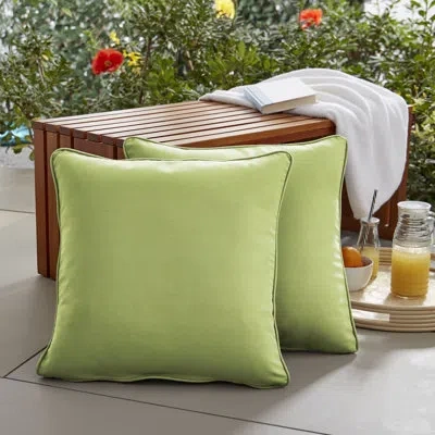 Mozaic Company Selene Outdoor Square Pillow Cover & Insert In Fresco Apple Green
