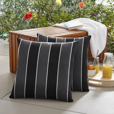 Mozaic Company Stella Outdoor Square Pillow Cover & Insert In Black,gray