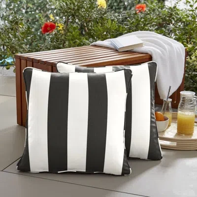 Mozaic Company Stella Outdoor Square Throw Pillow In Black
