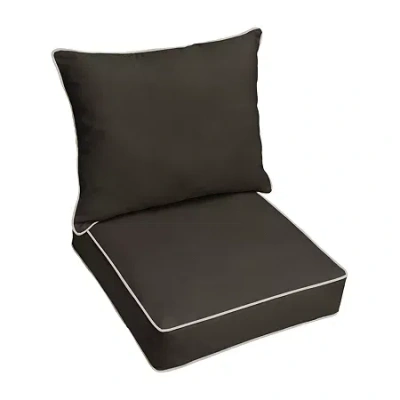 Mozaic Company Sunbrella Deep Seating Pillow And Cushion Set In Black