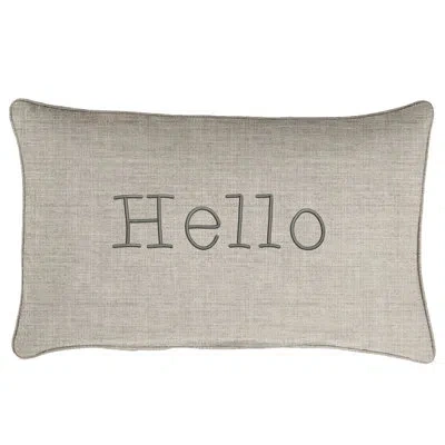 Mozaic Company Sunbrella Indoor/outdoor Lumbar Embroidered Pillow In Cast Silver