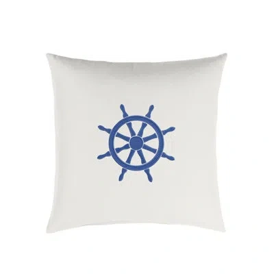 Mozaic Company Sunbrella Indoor/outdoor Square Embroidered Pillow Ship Wheel