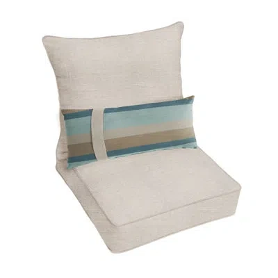 Mozaic Company Sunbrella Outdoor Lounge Char Cushion (3 Piece Set) In White