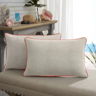 Mozaic Company Sunbrella Outdoor Solid Corded Pillow In Light Orange