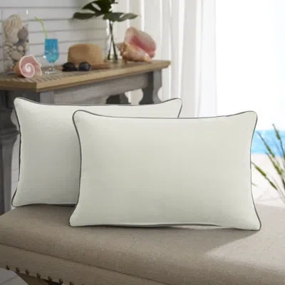 Mozaic Company Sunbrella Outdoor Solid Corded Pillow In White;light Gray