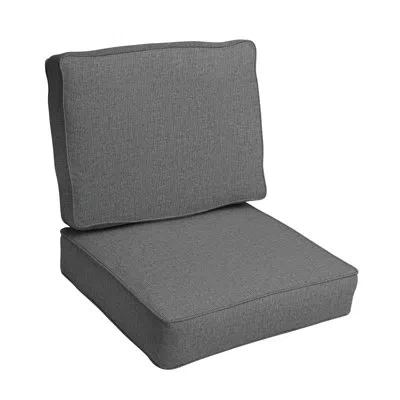 Mozaic Company Sunbrella Outdoor Solid Textured Corded Deep Seating Cushion Set In Gray