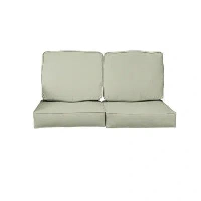 Mozaic Company Sunbrella Outdoor Solid Textured Loveseat Cushion Set In Green