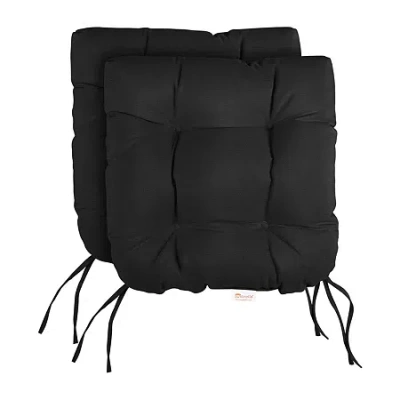 Mozaic Company Sunbrella Tufted U-shape Seat Cushion (set Of 2) In Black