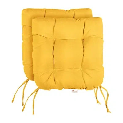 Mozaic Company Sunbrella Tufted U-shape Seat Cushion (set Of 2) In Yellow