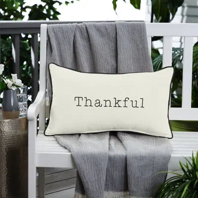 Mozaic Company Thankful Outdoor Rectangular Sunbrella Pillow Cover & Insert