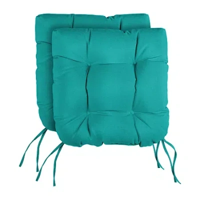 Mozaic Company Tufted U-shaped Solid Seat Cushion (set Of 2) In Green