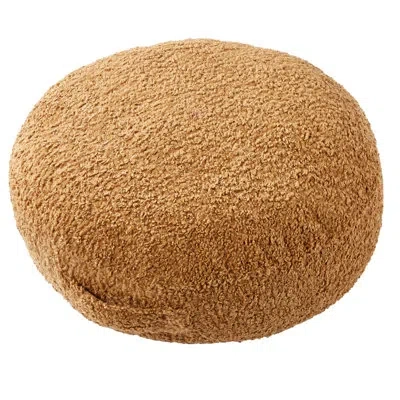 Mozaic Company Zazzle Polyester Floor Circular Pillow Cover & Insert In Light Brown