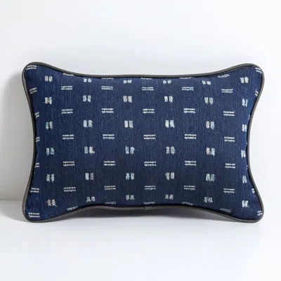 Mozaic Company Zisper Geometric Reversible Throw Pillow In Blue